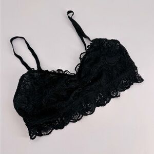 Anthropologie Black Lace Bralette Bra Size Small